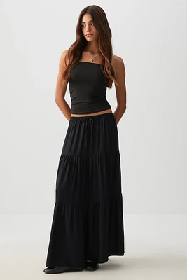 Ardene Maxi Tiered Skirt in | Size | 100% Viscose