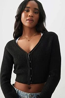 Ardene Crop V-Neck Cardigan in | Size | 100% Acrylic