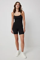 Ardene Basic Biker Short Romper in Black | Size | Polyester/Spandex | Eco-Conscious