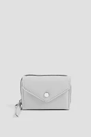 Ardene Small Envelope Wallet in Silver | 100% Recycled Polyester/Faux Leather | Eco-Conscious