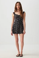 Ardene Printed Mini Dress with Built-In Shorts in | Size | Polyester/Elastane