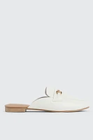 Ardene Loafer Mules in White | Size | Faux Leather | Eco-Conscious