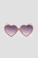 Ardene Thin Heart Shaped Sunglasses in Blush