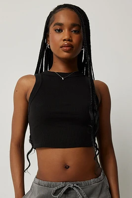 Ardene Basic Rib Wide Binding Tank Top in | Size | Cotton/Elastane | Eco-Conscious