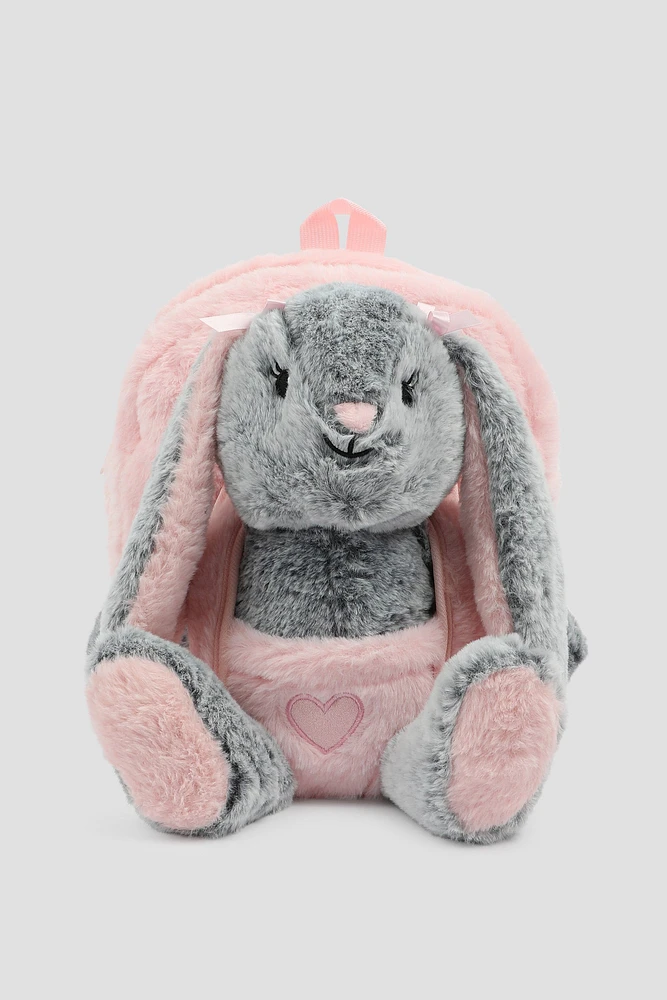 Ardene Kids Backpack with Animal Plushie in Light | Polyester