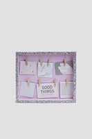 Ardene Glitter Photo Clip Frame in Lilac