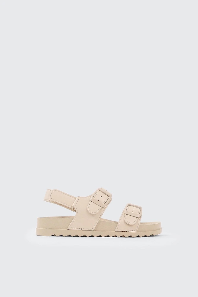 Ardene Kids Two-Buckle Sandals in Beige | Size | Eco-Conscious