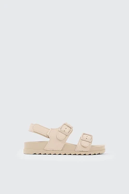 Ardene Kids Two-Buckle Sandals in Beige | Size | Eco-Conscious