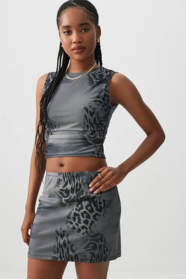 Ardene Mesh Mini Skirt in | Size | Polyester/Spandex