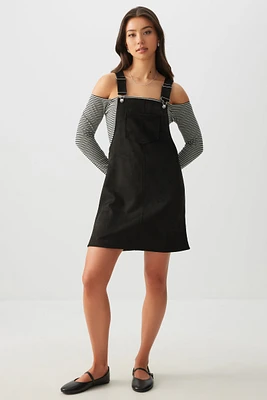 Ardene Faux Suede Overall Dress in | Size | Polyester/Spandex/Faux Suede
