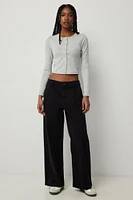 Ardene Low Rise Pleated Chinos in Black | Size | Spandex/Cotton | Eco-Conscious