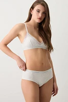 Ardene Boyshort Panty with Signature Band in Light Grey | Size | Polyester/Elastane | Eco-Conscious