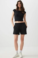 Ardene French Terry Shorts with Side Slits in | Size | Polyester/Cotton | Eco-Conscious
