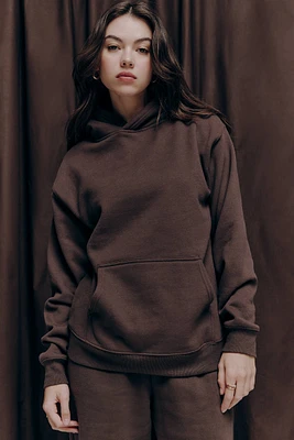 Ardene MADESOFT Fleece Hoodie in Terra Brown | Size | Polyester/Cotton | Eco-Conscious
