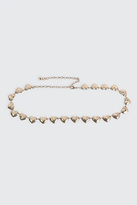 Ardene Heart Chain Belt in Gold