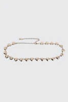 Ardene Heart Chain Belt in Gold