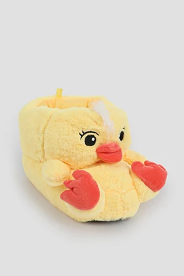 Ardene Plush Animal Slippers in Yellow | Size | Eco-Conscious