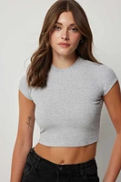Ardene Ultra Crop Short Sleeve T-Shirt in | Size | Cotton/Elastane