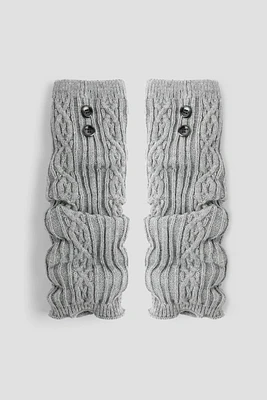 Ardene Leg Warmers with Buttons in Grey | 100% Acrylic