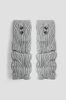 Ardene Leg Warmers with Buttons in Grey | 100% Acrylic