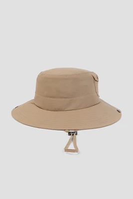 Ardene Drawcord Bucket Hat in Beige | Polyester