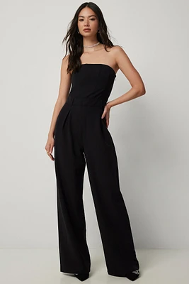 Ardene A.C.W. Bustier Jumpsuit in Black | Size | Polyester/Spandex/Viscose