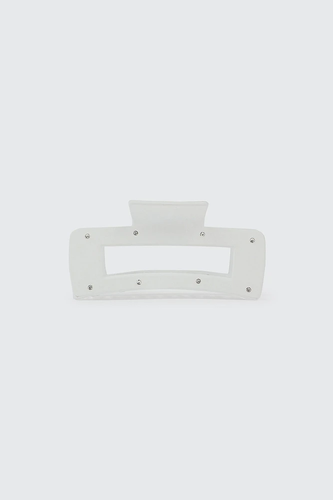 Ardene Embellished Cutout Hair Claw in White