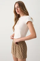 Ardene Super Soft Rib PJ Shorts in | Size | Polyester/Spandex | Eco-Conscious
