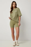 Ardene 5 in Seamless Biker Shorts in Pistachio Delight | Size | Nylon/Spandex | Eco-Conscious