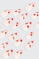 Ardene 20-Pack Strawberry Fake Nails in Light Pink