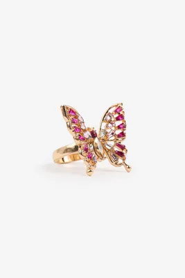 Ardene Butterfly Ring in Gold | Size