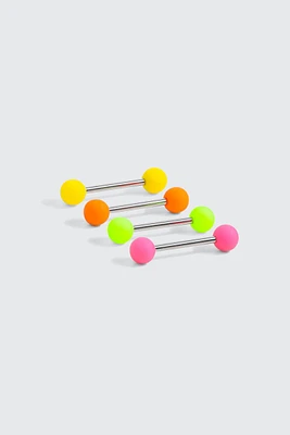 Ardene 4-Pack Colorful Tongue Barbell Piercings