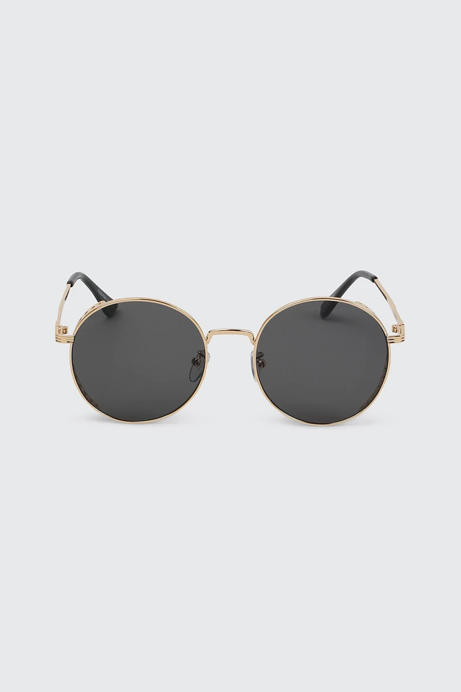 Ardene Gold Round Sunglasses