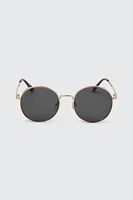 Ardene Gold Round Sunglasses