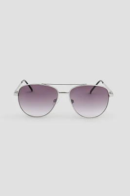 Ardene Flat Top Aviator Sunglasses in Silver