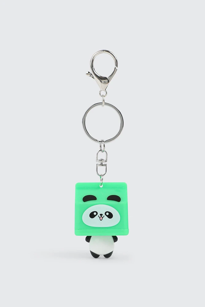 Ardene Light Up Panda Keychain in Light Green