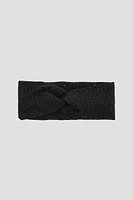 Ardene Eyelet Twist Headwrap in Black