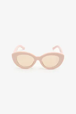 Ardene Retro Cat Eye Sunglasses in Beige