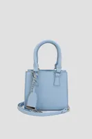 Ardene Top Handle Tote Bag in Light Blue | Faux Leather/Polyester
