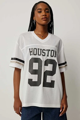 Ardene Oversized Mesh Football T-Shirt in | Size | Polyester