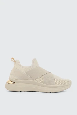 Ardene Knit Slip On Sneakers in Beige | Size | Eco-Conscious