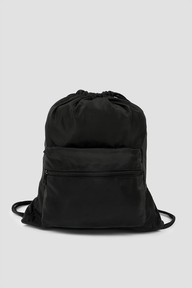 Ardene Drawstring Bag in Black | 100% Recycled Polyester | Eco-Conscious