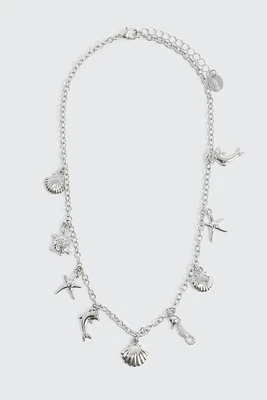 Ardene Sea Creature Necklace in Silver