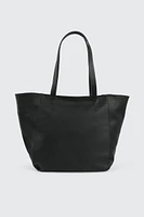Ardene Faux Leather Tote Bag in Black | 100% Recycled Polyester/Faux Leather | Eco-Conscious