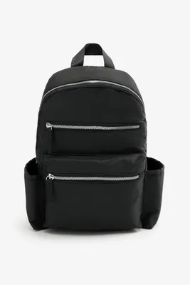 Ardene Nylon Backpack with Pockets in Black | Polyester/Nylon
