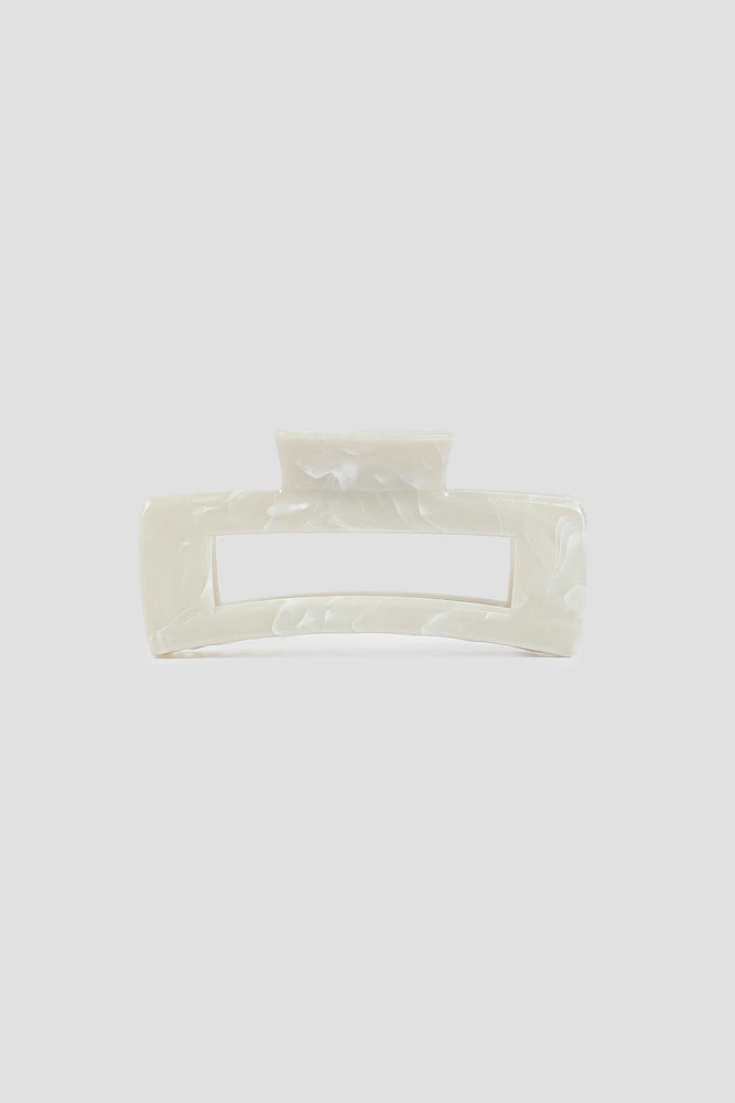 Ardene Marble Cutout Hair Clip in White