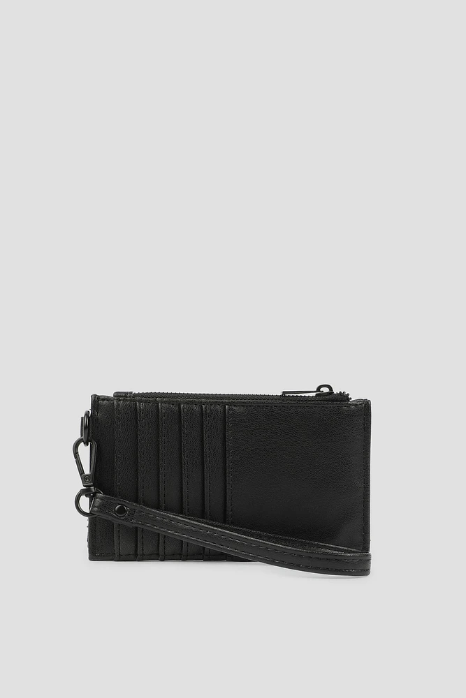 Ardene Topstitched Flat Wallet in | Faux Leather/Polyester