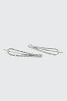 Ardene 2-Pack Rhinestone Bobby Pins in Silver