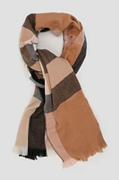 Ardene Plaid Lightweight Scarf in Brown | Polyester