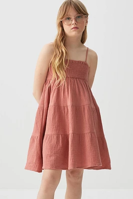 Ardene Kids Smocked Top Tiered Dress in | Size | 100% Cotton